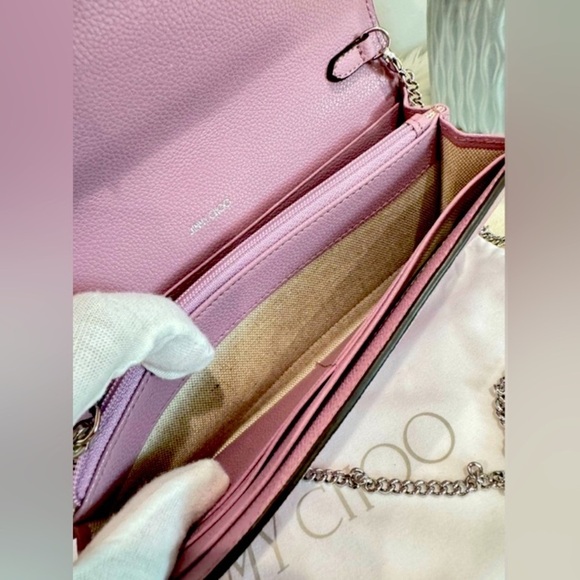 JIMMY CHOO Cheri Wallet on Chain w/Dust Bag, Authentic. Full Inclusion, EUC - Picture 11 of 12